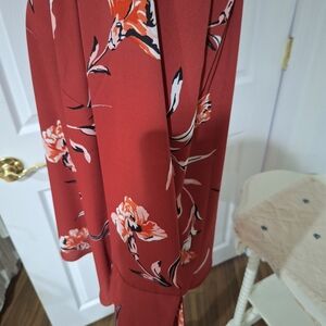 Women's Rust Floral Blouse